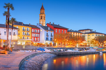 Fototapeta premium Ascona, Switzerland Townscape on the shores of Lake Maggiore 4039