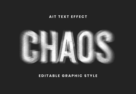 White Overlapping Layers Bad Print Distorted Text Effect Retro Bold Distorted Font