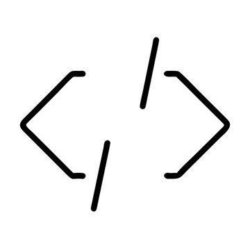 Representation of computer programming code shown as less than and greater than symbols