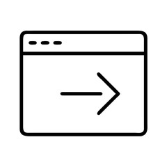Browser window with arrow icon representing navigation or redirection action