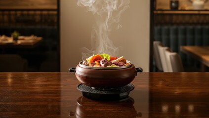 Hot pot on table, highlighting diverse ingredients and social meal sharing, International Day of Families