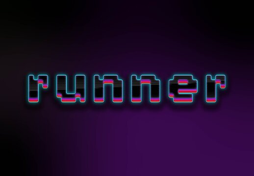 Multicolor Cyberpunk Text Effect Pixel Glitch Futuristic Font