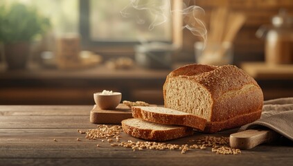 Rustic Italian bread crafted from cereal grains and farro, suitable for artisanal bread preparation