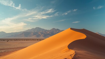 Namibian desert scenery featuring towering sand dunes and minimal plant life, highlighting erosion concerns, Earth Day