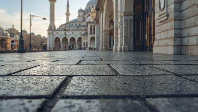 Footpath leading to the Demak Grand Mosque designed for pedestrian use, city street feature