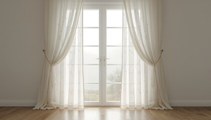 Window with curtains providing a soft light diffusion for a cozy ambiance in home decor