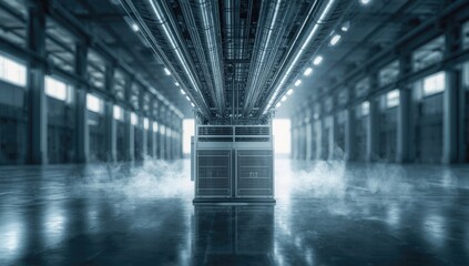 Large-scale industrial building featuring extensive ventilation infrastructure, focusing on safety and compliance