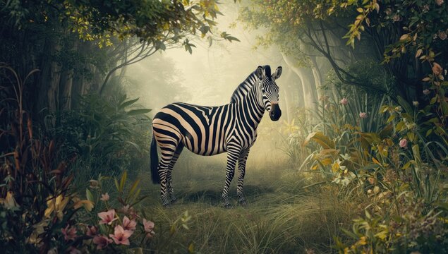 Close-up of zebra with black and white stripes, serving as an editorial header background, World Zebra Day - Powered by Adobe