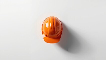Construction safety gear, orange hard hat emphasizing head protection, industrial safety standards