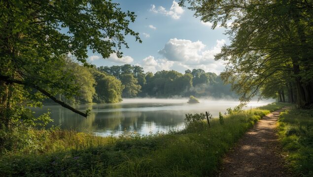 Lamberhurst's Bewl Water landscape showing tranquil lake, used for outdoor recreation, Earth Day environmental focus