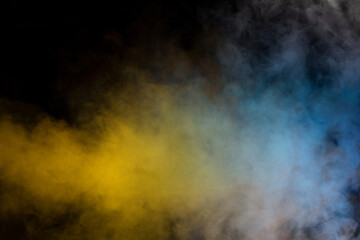 White steam on a black background.