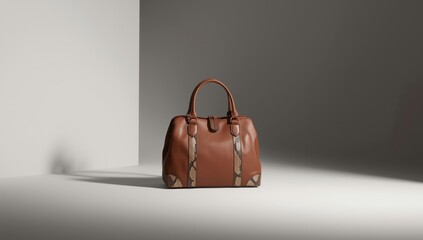 Leather handbag in brown, a fashion statement for accessorizing outfits, focusing on material quality
