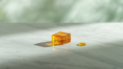 Close-up of cannabis shatter extract showcasing its brittle structure, suitable for concentrate manufacturing safety