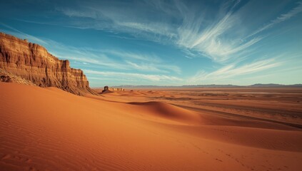 Expansive Xinjiang desert scene highlighting erosion-prone areas and natural preservation, World Environment Day