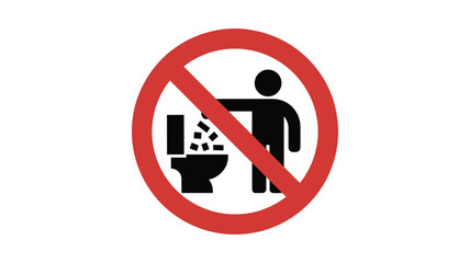 Do Not Throw Items in Toilet Symbol - do not, prohibition, forbidden, no, trash, garbage
