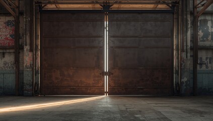 Warehouse entrance with shut doors, highlighting operational security protocols