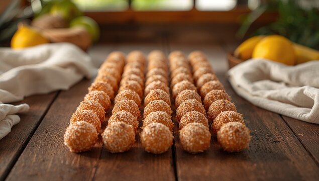 Colombian coconut candy, handcrafted sweet with shredded coconut and caramelized sugar, perfect for festive occasions