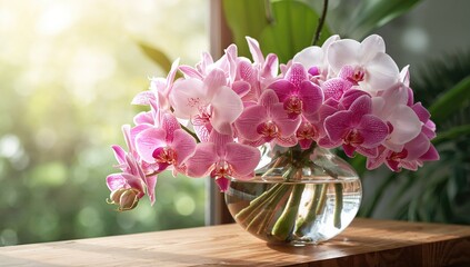 Orchids bathed in sunlight, illustrating plant health and natural lighting conditions