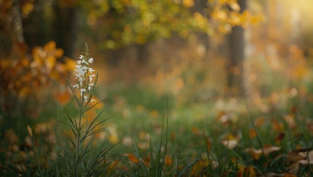 White panicle aster amidst fall foliage, highlighting native plant biodiversity