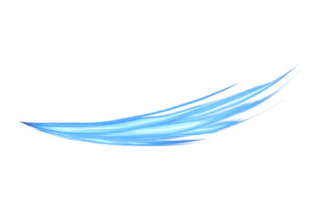 Abstract blue wind stream effect with motion blur on transparent background, symbolizing speed, flow, and energy