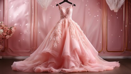 pink wedding dress wallpaper background
