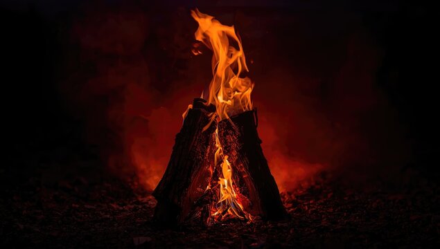 Warm glowing ashes from burning wood, ideal for fireplace or hearth background