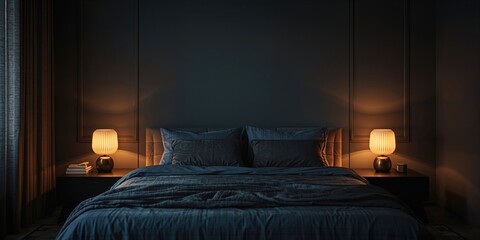 Modern bedroom setup featuring side tables and lamps, ideal for editorial header backgrounds