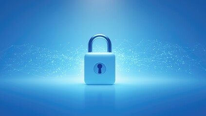 Animated lock icon symbolizing network security protocols, emphasizing digital safety and protection