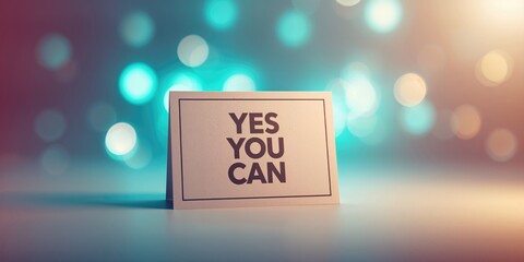 You Can card with bokeh background, designed to boost encouragement and positivity