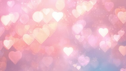 Soft pastel heart bokeh pattern serving as a background for Valentine's Day themes