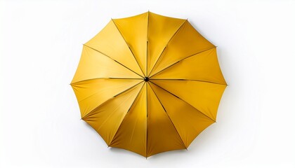 yellow umbrella top view isolated on white or white background