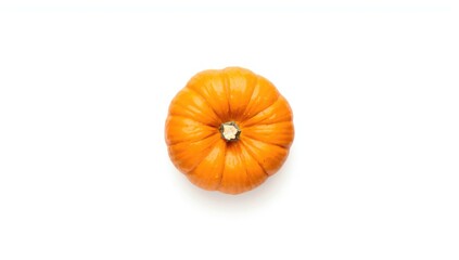 Pumpkin isolated on a white backdrop from a top perspective, ideal for layout use
