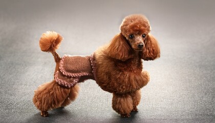 embroidered toy poodle standing