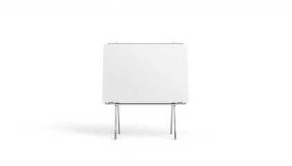 White background with a solitary empty sidewalk sign, suitable for custom signage or message display