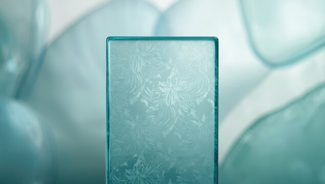 Detailed view of semi transparent etched glass surface, suitable for UI backdrop and decorative applications