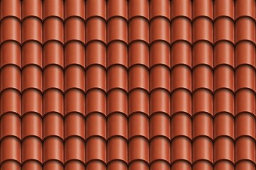 Red clay roof tiles seamless texture designed as elegant UI backdrop