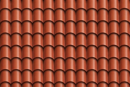 Red clay roof tiles seamless texture designed as elegant UI backdrop