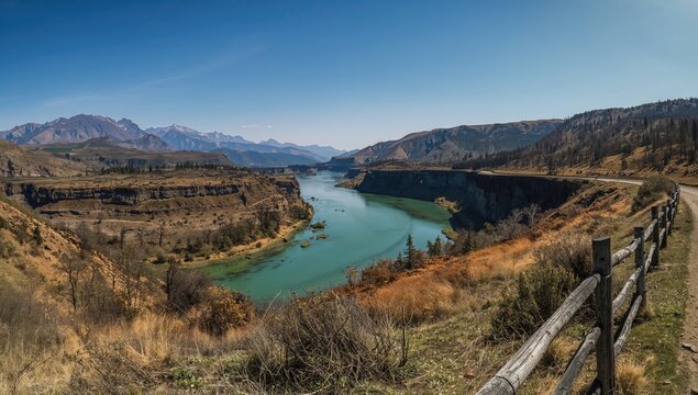 Wildfire impact on the Thompson River landscape near Spences Bridge in Canada, erosion risk
