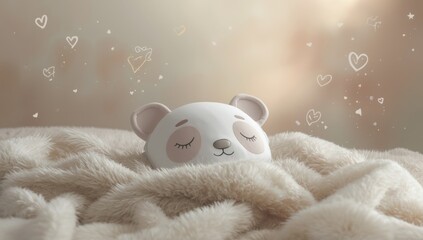 Sleep aid mask made of soft white material, used to block light during sleep or meditation