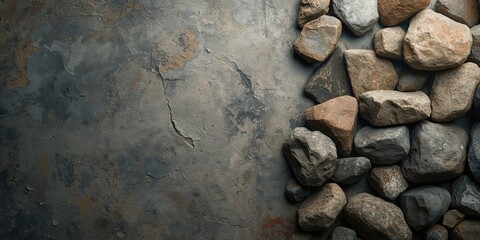 Close-up of textured stones used as a natural background for layouts or displays, high resolution