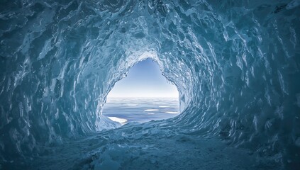 Frozen lake with ice caves on Olkhon Island provides a scenic backdrop for winter tourism, erosion concerns