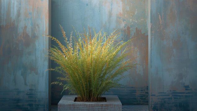 Miagos bush with elongated foliage in a natural setting, highlighting botanical variety