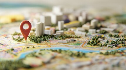 Map marker shows location in city with buildings and greenery visible