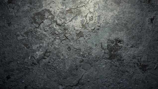 Detailed view of weathered gray concrete with surface pits, suitable for architectural texture backgrounds