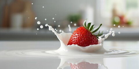 Juicy strawberries blended with milk, ideal for a healthy drink option, International Nutrition Day