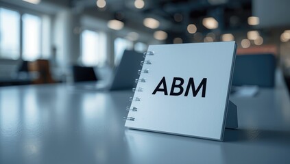 Business marketing plan emphasizing target accounts with ABM strategy on notepad