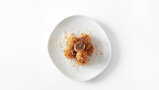 Fried gethuk with chocolate filling, a classic Indonesian sweet from mashed cassava shaped into balls, emphasizing cooking method
