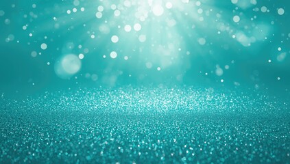 Aqua glitter sparkle texture in teal green or turquoise shades, suitable as a background for invitations or party decor