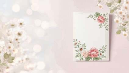 Patterned floral paper for creative projects or promotional materials, emphasizing aesthetic appeal