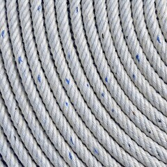 White twisted rope fiber texture surface background
